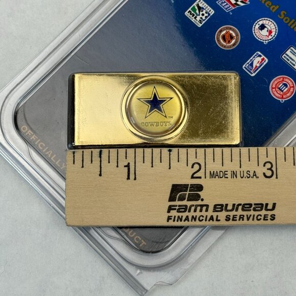 Dallas Cowboys Money Clip 24Kt Gold Plated Solid Brass NFL By Tag Express NEW - Picture 4 of 5